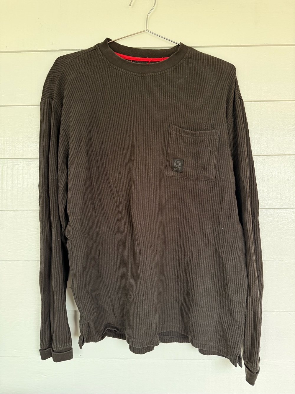 Topo Designs Men's Long-Sleeve Thermal Pocket Shirt - Dark Brown